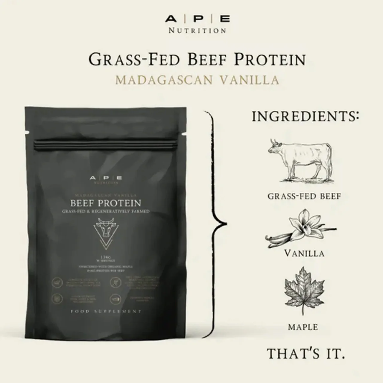 Ape Nutrition Grass-Fed Beef Protein - Image 3