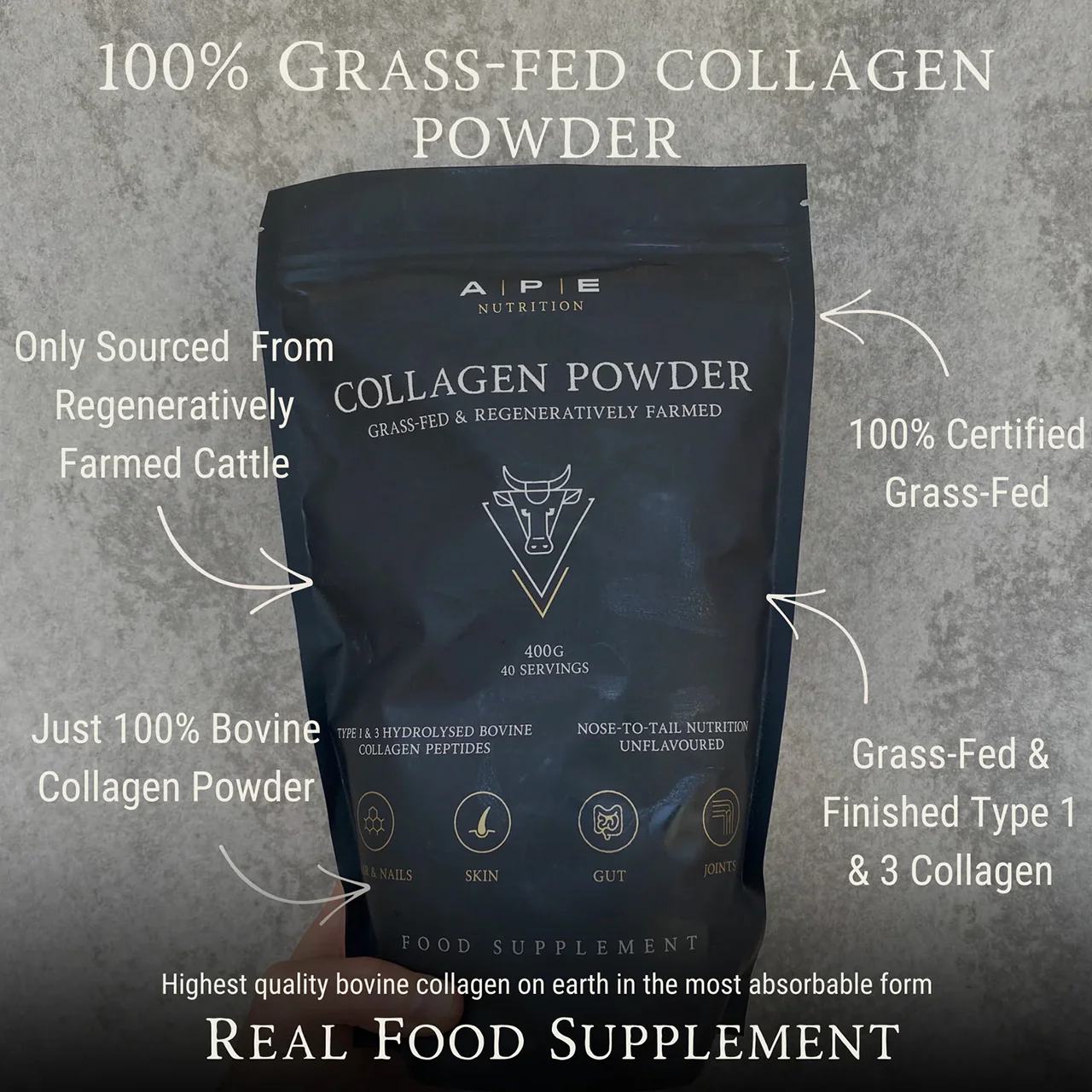 Ape Nutrition Grass-Fed Collagen Powder - Image 3