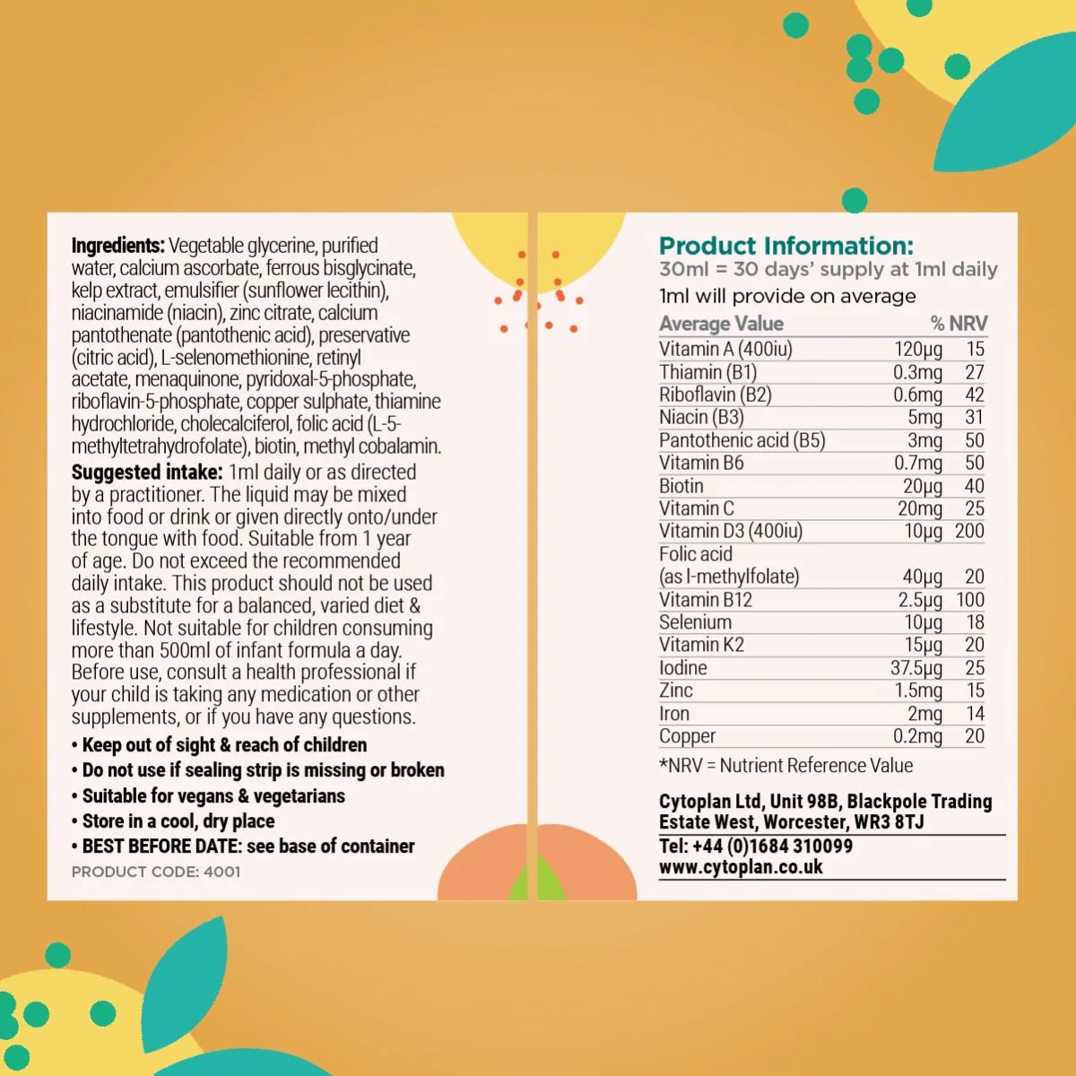 Cytoplan Children's Multivitamin Drops - Image 5