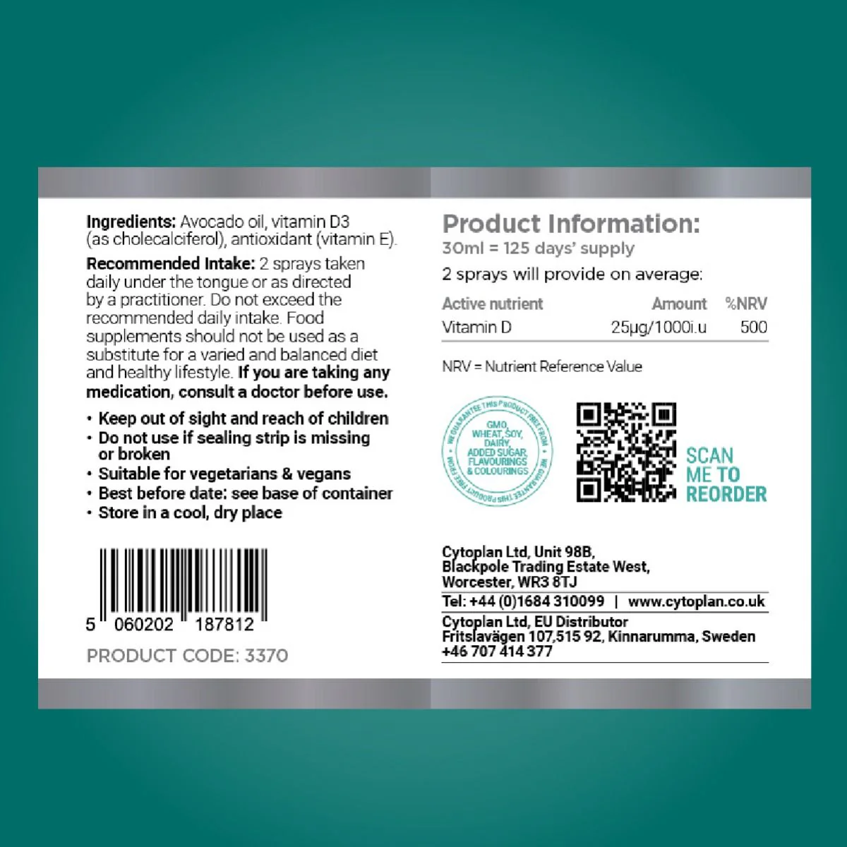 Cytoplan Vitamin D3 Spray - Image 3