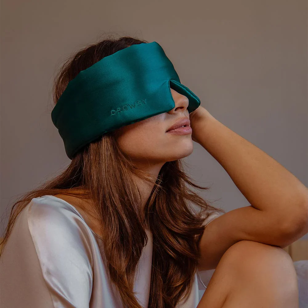 Drowsy Green Sapphire Silk  Sleep Mask - Image 4