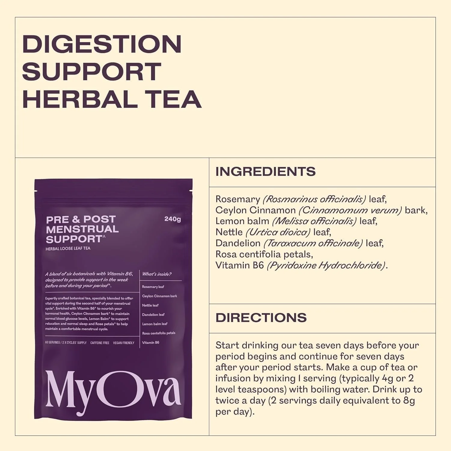MyOva Pre & Post Menstrual Support Tea - Image 5