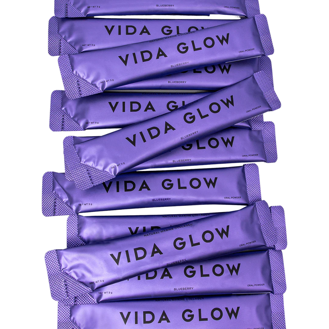 Vida Glow Natural Marine Collagen Sachets, Blueberry - Image 3