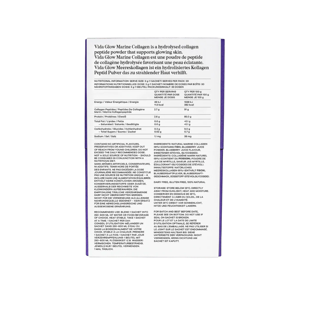 Vida Glow Natural Marine Collagen Sachets, Blueberry - Image 4