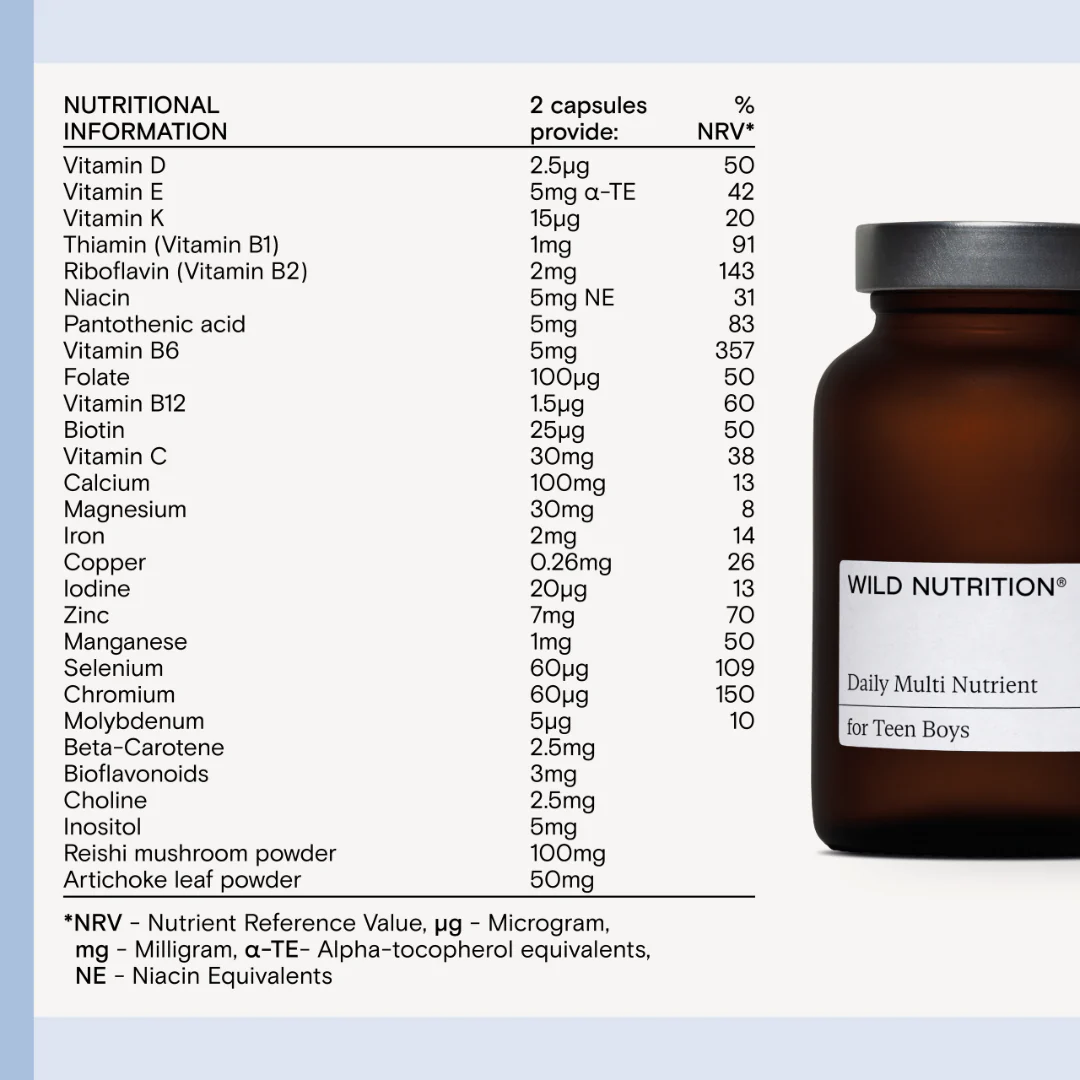 Wild Nutrition Food-Grown® Daily Nutrient for Teen Boys - Image 8