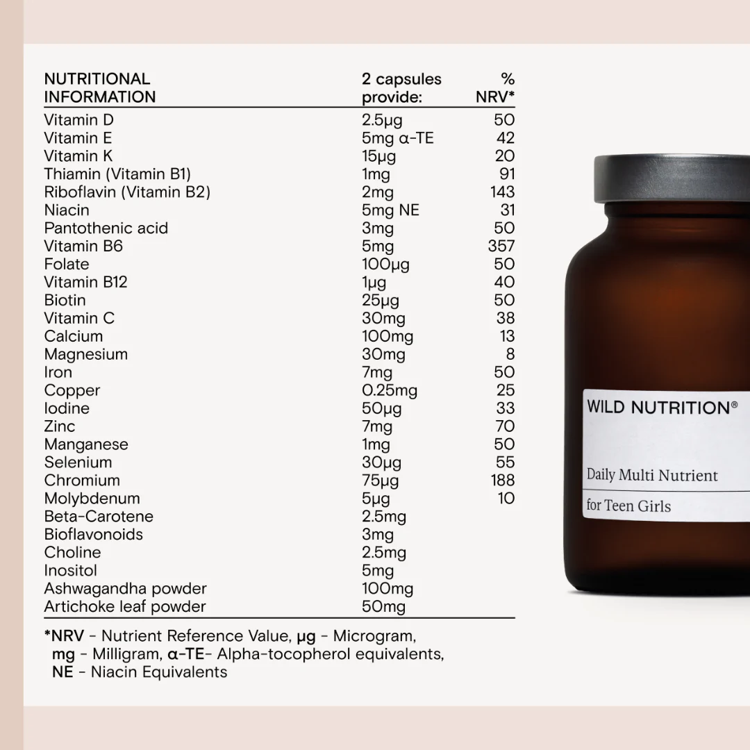 Wild Nutrition Food-Grown® Daily Nutrient for Teen Girls - Image 8